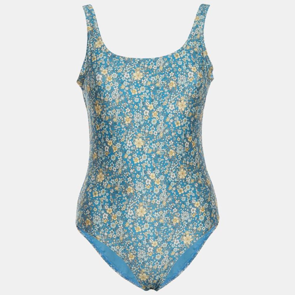 Zimmermann Blue Floral Print Jersey One-Piece Carnaby Swimwear M